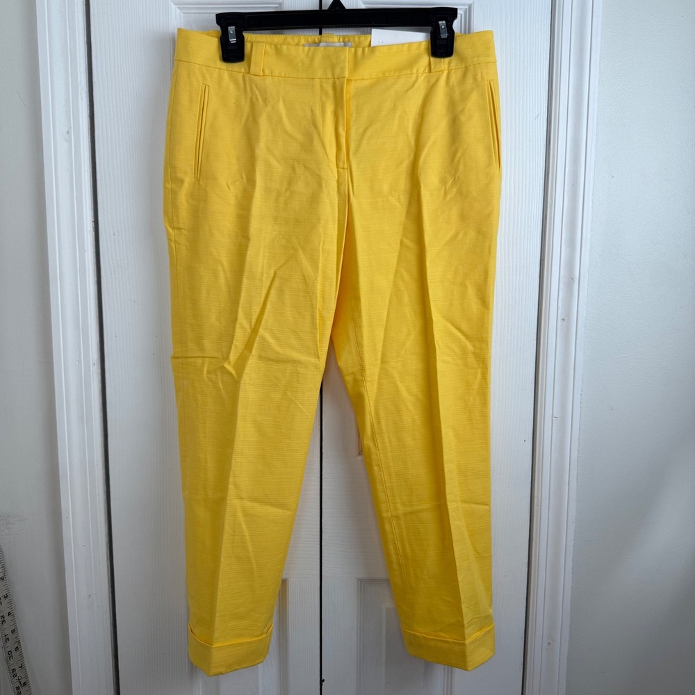 LOFT Marisa Modern Pants 6P Yellow Ankle Stretch Trousers Office Career